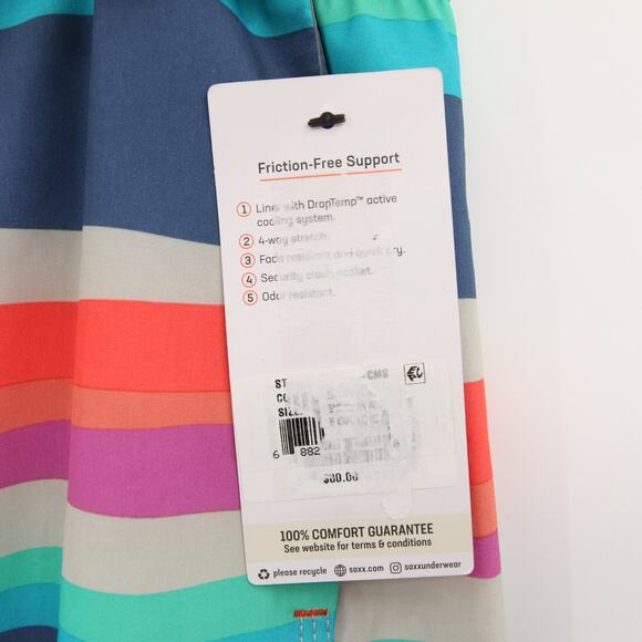 SAXX Betawave Swim Trunks Multicolor Striped Board Shorts Quick Dry Size 36 NWT - Picture 7 of 10